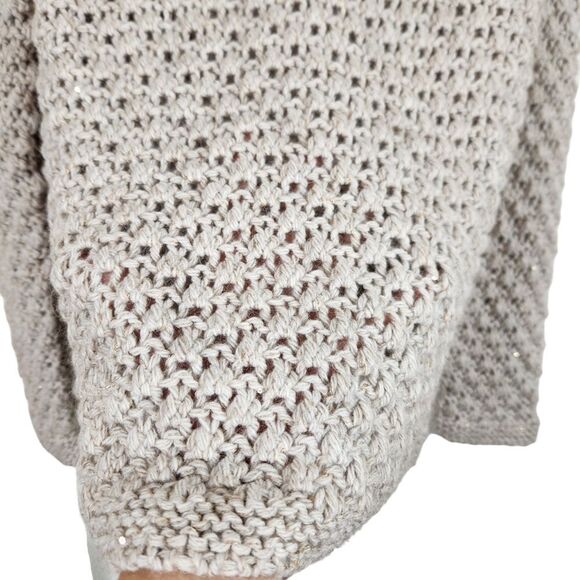 NWT Elsamanda Chunky Knit Alpaca Wool Sweater Boho Semi See Through Tan M - Picture 5 of 9